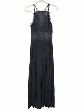 This is Love - Black lace Maxi dress Plunge neck